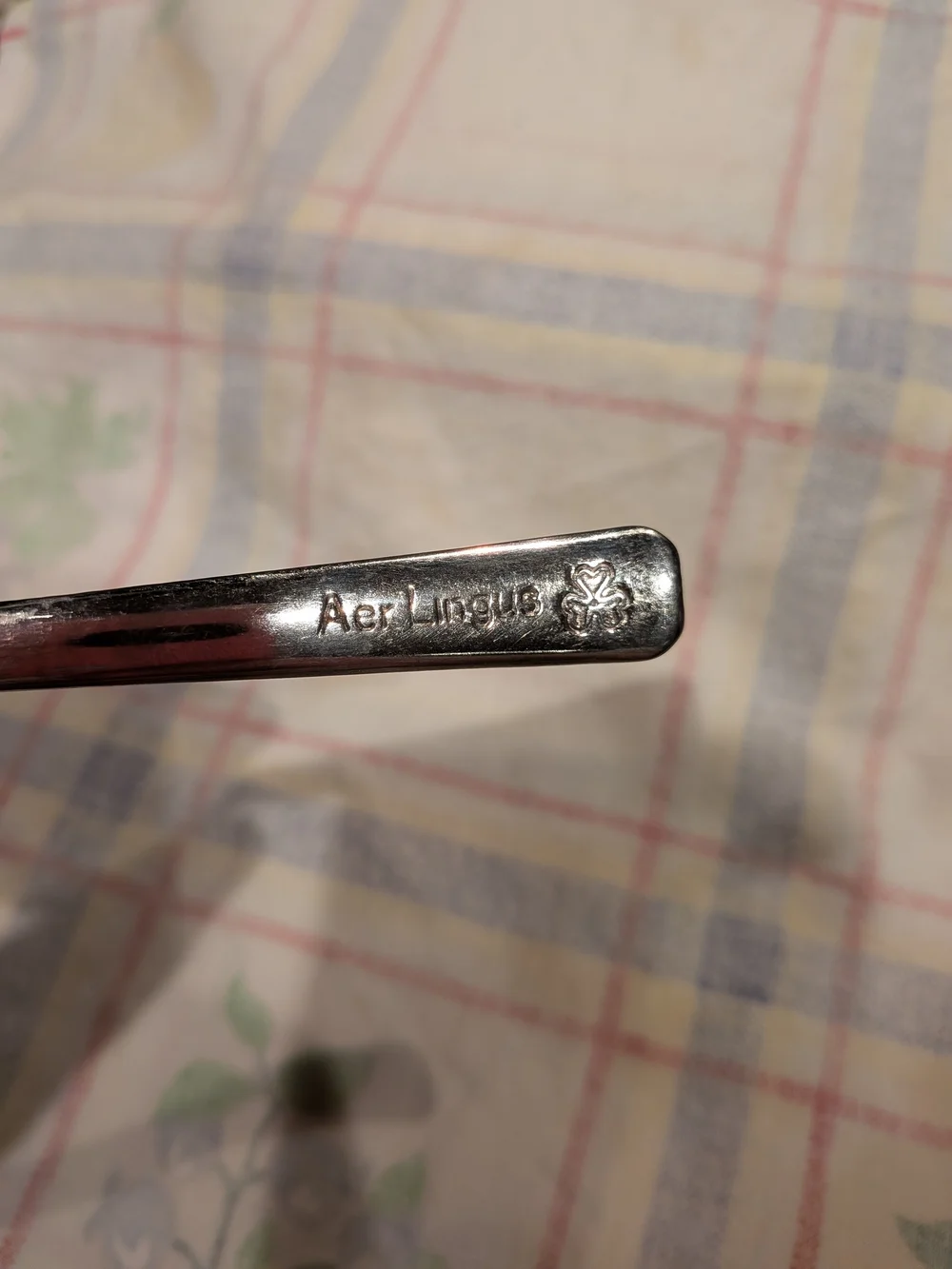 Vintage 1960s/70s Stainless Steel Spoon with Embossed Aer Lingus With Shamrock